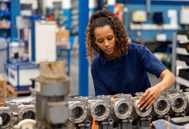 Pump manufacturing assembly line producing agricultural water pumps 